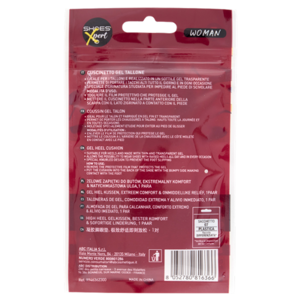 Shoes'Xpert Woman Cuscinetto Gel Tallone 1 Paio