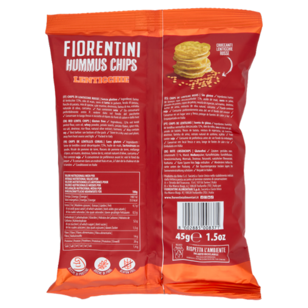 Fiorentini le Originali Hummus Chips Lenticchie 45 g