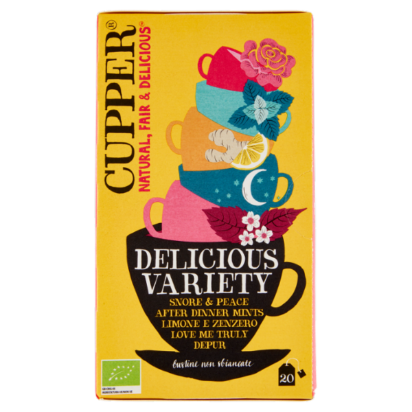 CUPPER Cofanetto Mix di Tisane Biologiche, Confezione Assortita di 5 Infusi, 20 Bustine 40 g