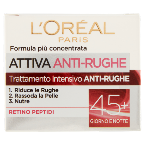L'Oréal Paris Attiva Anti-Rughe Crema Viso 45+, Trattamento Intensivo Anti-rughe, 50 ml