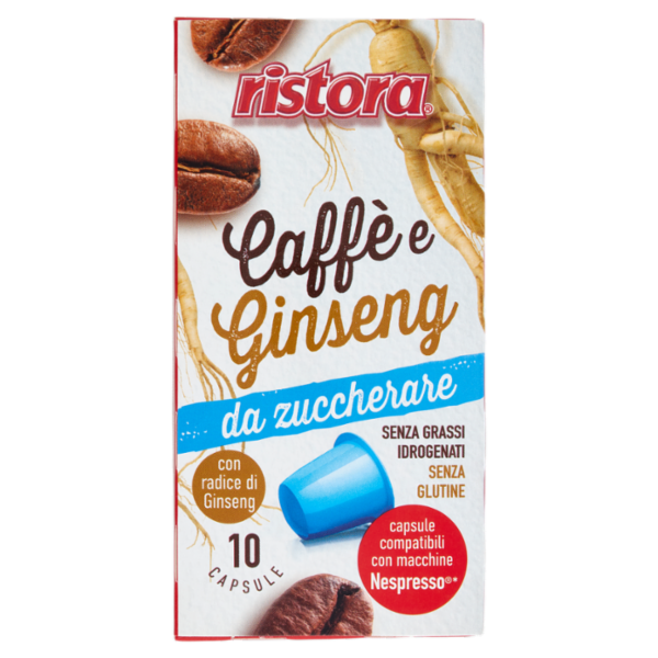 ristora Caffè e Ginseng da zuccherare capsule compatibili con macchine Nespresso 10 x 5 g