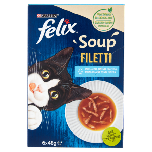 FELIX Soup Filetti (Merluzzo, Tonno, Platessa) 6 x 48 g