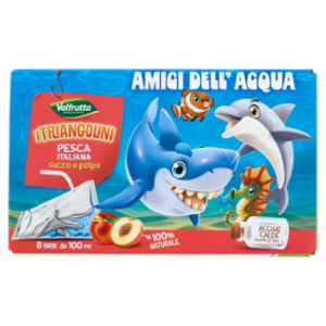 Valfrutta i Triangolini Pesca Italiana Succo e Polpa Brik 8 x 100 Ml