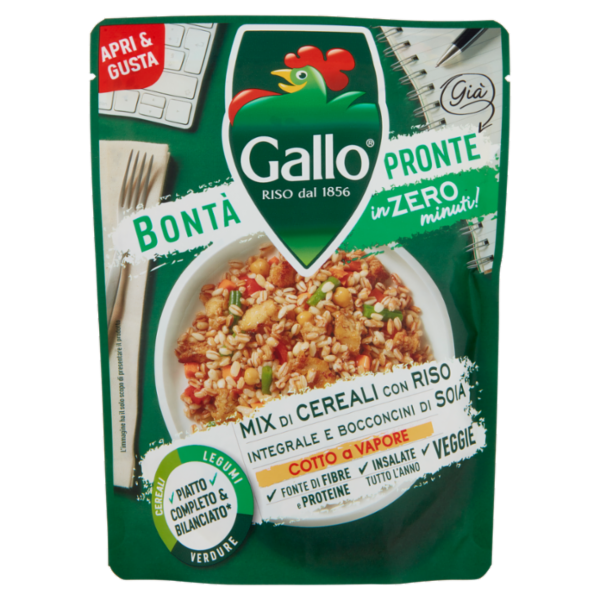 Gallo Bontà Pronte Mix di Cereali con Riso Integrale e Bocconcini di Soia 220 g