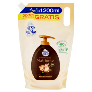 Fresh & Clean Sapone Liquido Nutriente Olio Di Argan e Avena Ecoricarica 1200 Ml