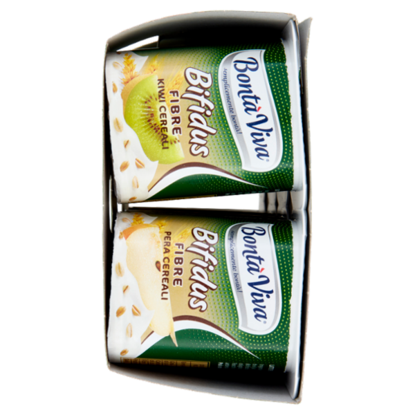 Bontà Viva Bifidus Fibre 2 Cereali - 2 Avena Noci - 2 Kiwi Cereali - 2 Pera Cereali 8 x 125 g