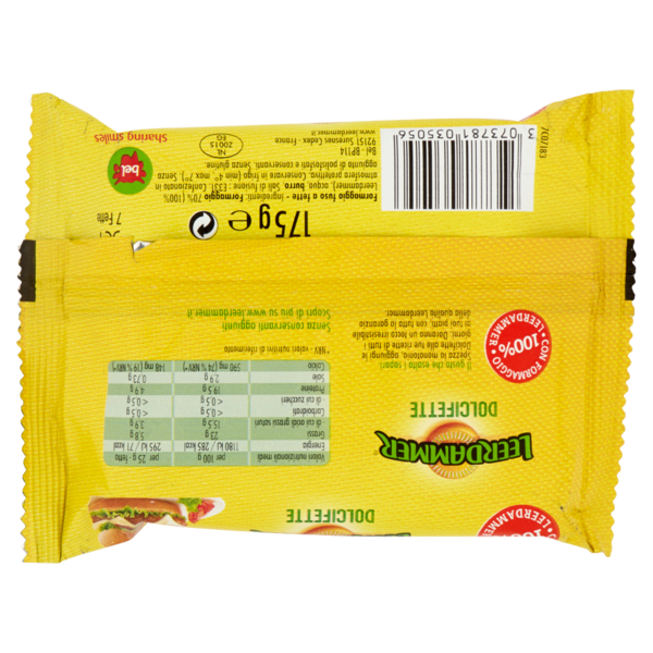 Leerdammer Dolcifette fette di formaggio fuso 7 x 25 g
