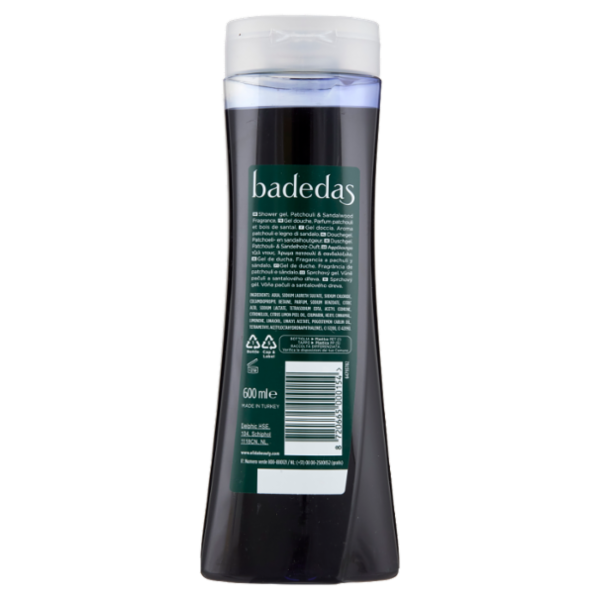 badedas Noir Invigorating Shower gel Patchouli & Sandalwood 600 ml