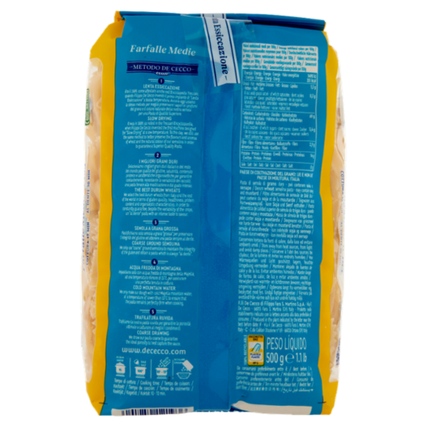 De Cecco Farfalle Medie n°193 500 g