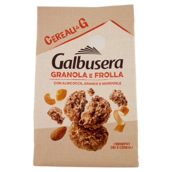 Galbusera Cereali G Granola e Frolla con Albicocca, Arance e Mandorle 300 g
