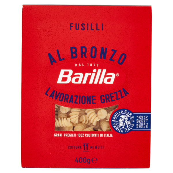 Barilla Pasta Al Bronzo Fusilli 100% grano italiano 400g