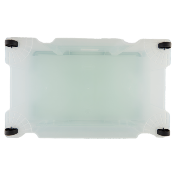 Selex Contenitore con Coperchio a Scatto con Ruote Verde Cammeo 43 L