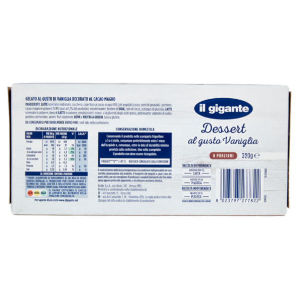 IL GIGANTE Dessert al gusto Vaniglia 320 g
