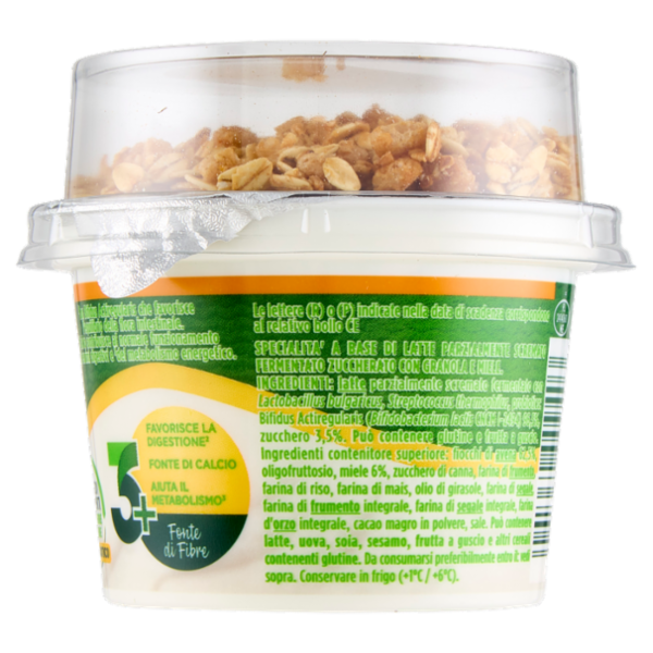 ACTIVIA Fibre Fibre Mix&Go con Probiotico Bifidus, Yogurt Bianco con Granola e Miele, 170g