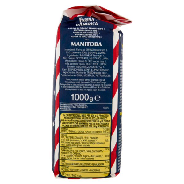 Molino Spadoni Farina d'America Farina di Grano Tenero Tipo 1 Tipo Manitoba 1000 g