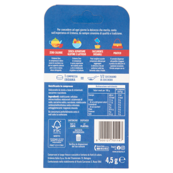 Eridania Zero compresse 300 x 0,015 g