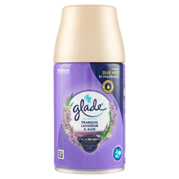 Glade Automatic Spray Ricarica, Profumatore per Ambienti, Fragranza Tranquil Lavender & Aloe 269ml