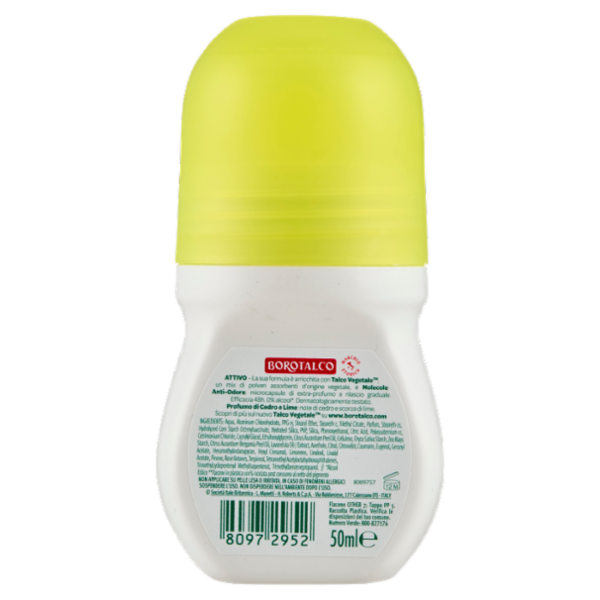 Borotalco Attivo Profumo di Cedro e Lime Deo Roll On 50 ml