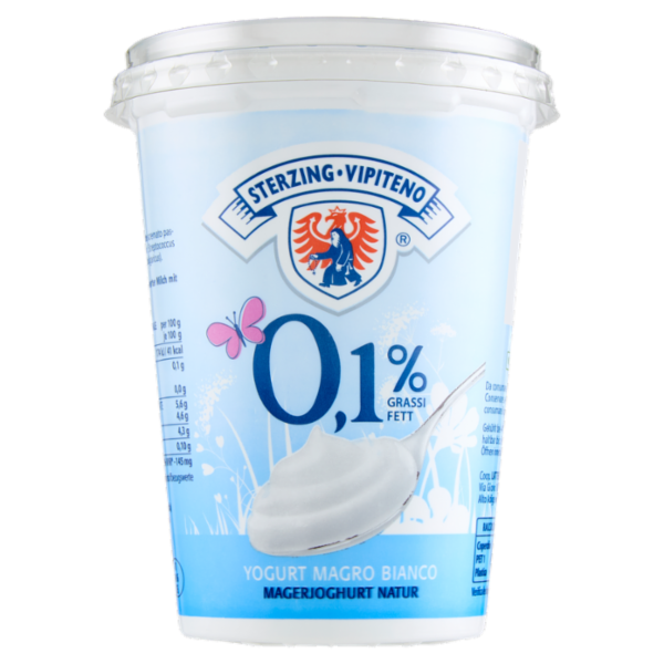 Sterzing Vipiteno 0,1% Grassi Yogurt Magro Bianco 500 g