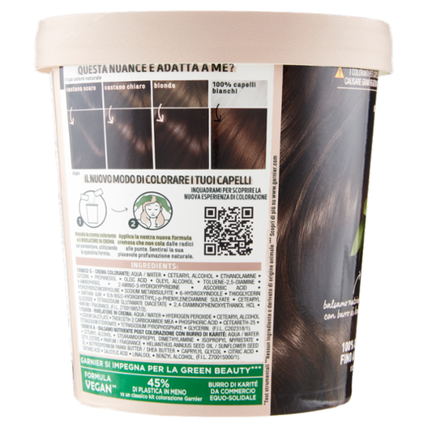 Garnier GOOD 4.0 Castano Cioccolato, colorazione permanente senza ammoniaca, 90% origine naturale