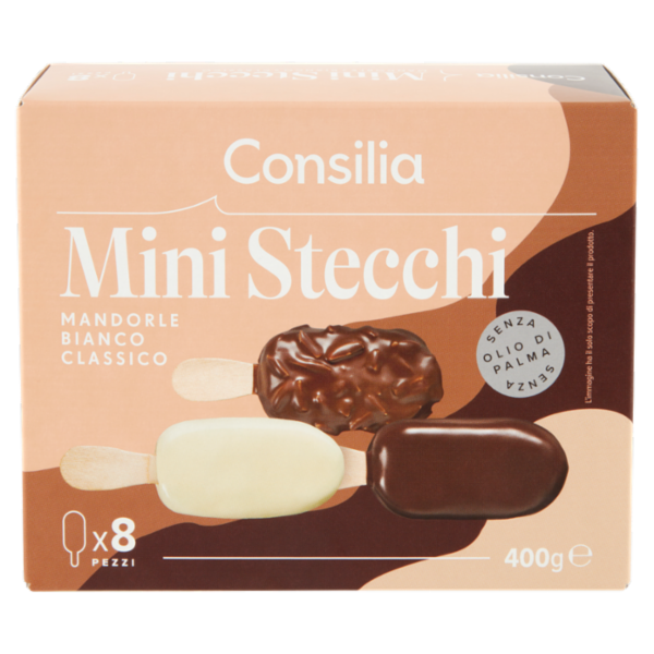 Consilia 8 Ministecchi di Gelato Ricoperti Assortiti 400 g