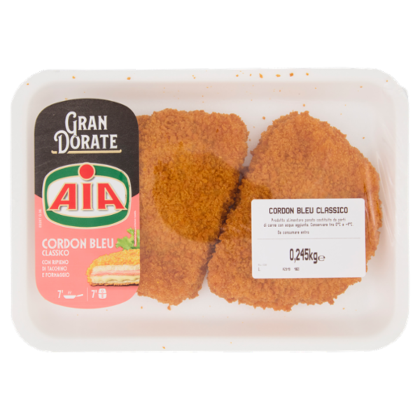 Aia Gran Dorate Cordon Bleu Classico con Ripieno di Tacchino e Formaggio 0,245 kg