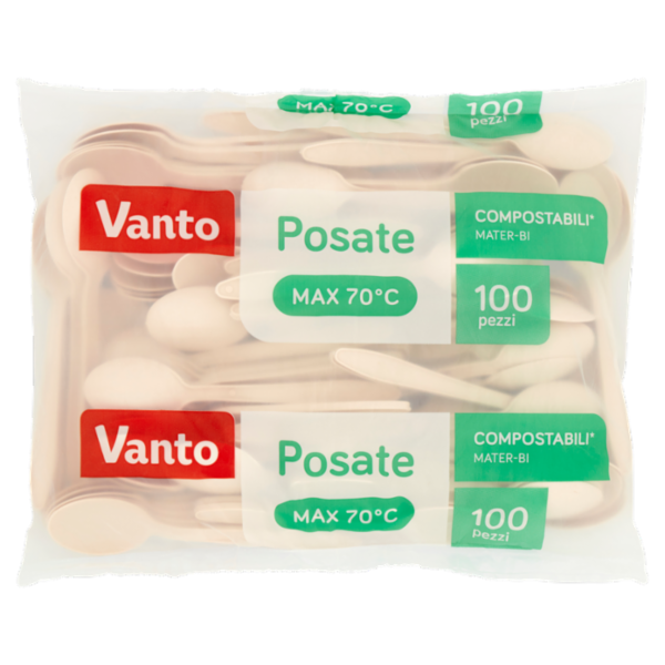 Vanto Cucchiaini in Mater Bi Compostabili 100 pezzi
