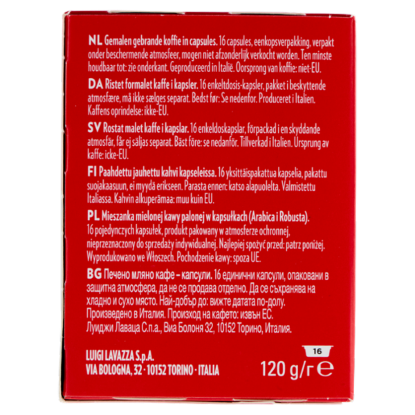 Lavazza A Modo Mio Qualità Rossa 16 Capsule 120 g
