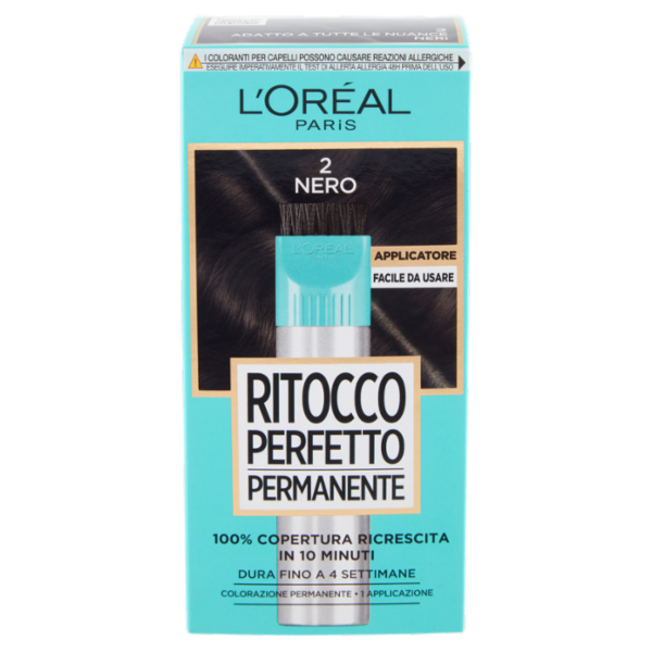 L'Oréal Paris Colorazione Ritocco Perfetto Permanente, 100% Copertura Ricrescita Nero