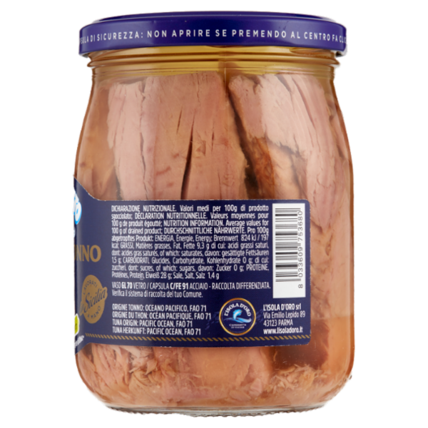 L'Isola d'Oro il Tonnotto Filetti di Tonno Gusto Delicato 540 g
