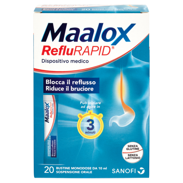 Maalox RefluRapid Bustine Monodose 20 x 10 ml