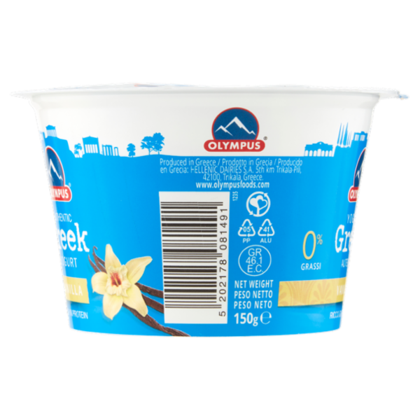 Olympus Yogurt Greco Autentico Vaniglia 0% Senza Grassi 150 g