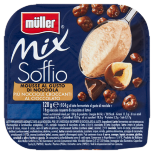 Müller Mix Soffio Mousse Al Gusto Di Nocciola Più Nocciole Croccanti Al Cioccolato 120 g