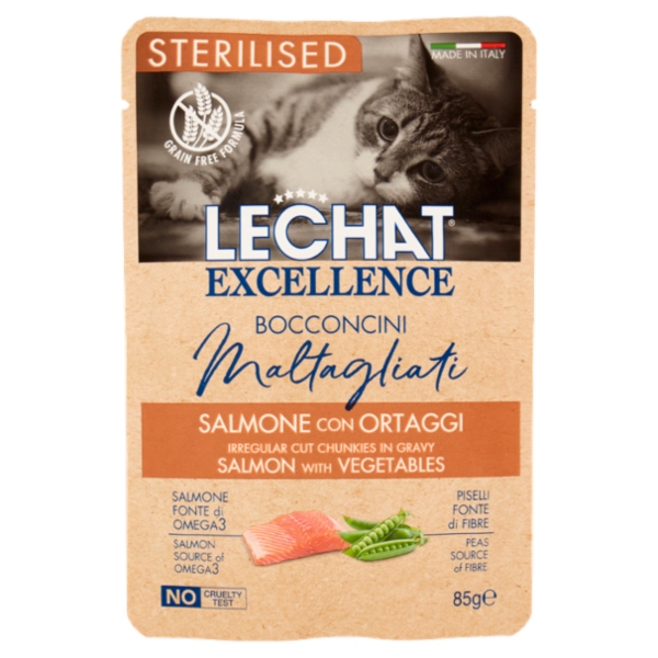 LeChat Excellence Bocconcini Maltagliati Salmone con Ortaggi 85 g