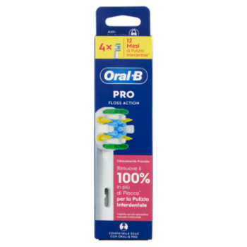 Oral-B Testine Di Ricambio Pro Floss Action Bianche Spazzolino Elettrico Denti Ricaricabile 4 Pz