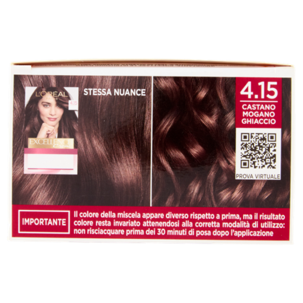 L'Oréal Paris Excellence Creme Colorazione Triplo Trattamento, Castano Mogano Ghiaccio 4.15