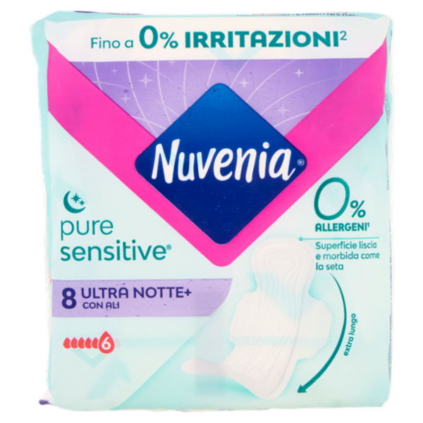 Nuvenia pure sensitive Ultra Notte+ con Ali 8 pz