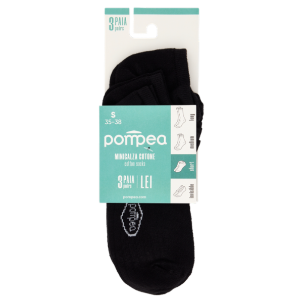 pompea Lei Minicalza Cotone short S 35-38 Nero 3 Paia
