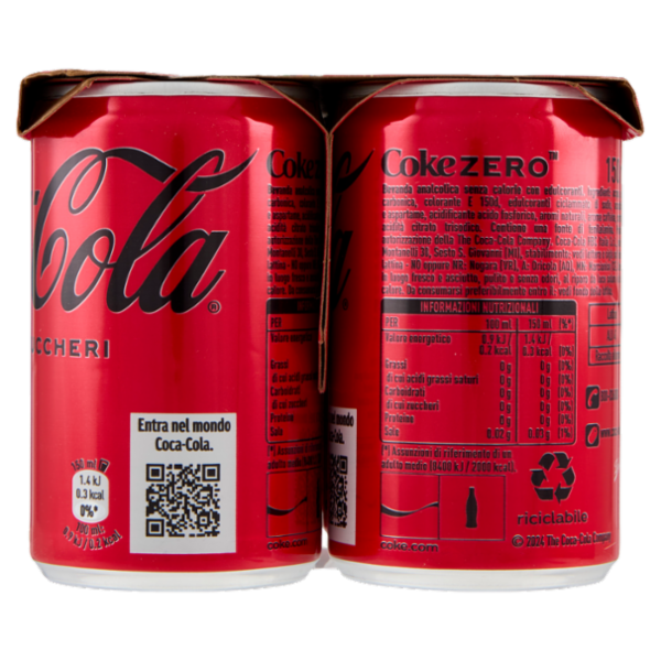 Coca-Cola Zero Minican 6 x 15 cl