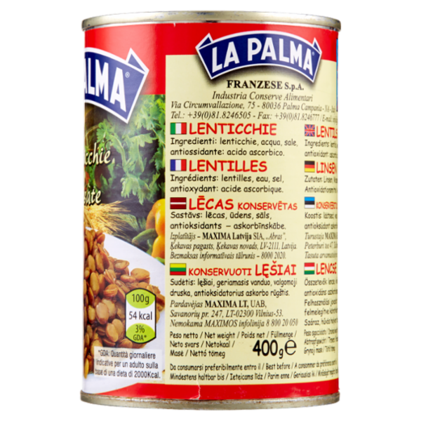 La Palma Lenticchie Lessate 400 g
