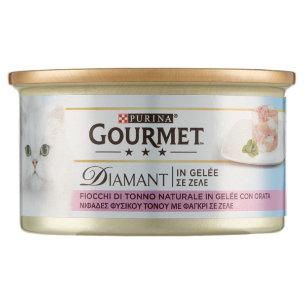 PURINA GOURMET Diamant in Gelée Fiocchi di Tonno Naturale in Gelée con Orata 85 g