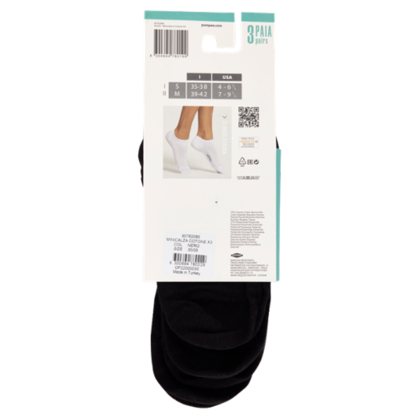 pompea Lei Minicalza Cotone short S 35-38 Nero 3 Paia