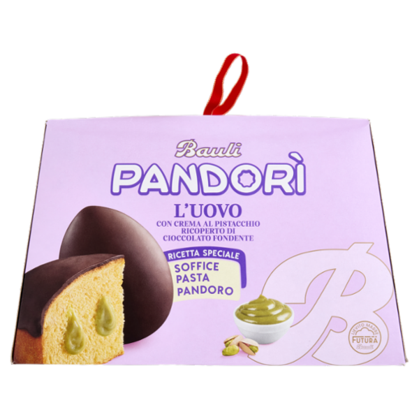 Bauli Pandorì l'Uovo con Crema al Pistacchio Ricoperto di Cioccolato Fondente 620 g