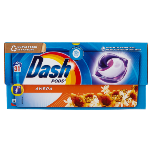 Dash Pods Detersivo Lavatrice In Capsule, Ambra, 31 Lavaggi 623,1 g