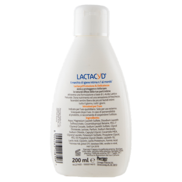 Lactacyd Protezione & Delicatezza Detergente intimo per tutti i tipi di pelle 200 ml