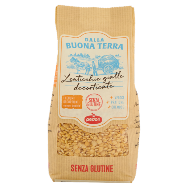 Dalla Buona Terra pedon Senza Glutine Lenticchie gialle decorticate 350 g