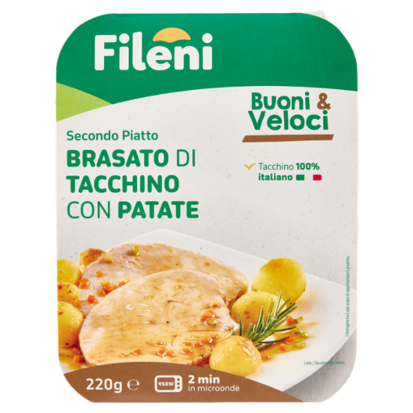 Fileni Buoni & Veloci Secondo Piatto Brasato di Tacchino con Patate 220 g