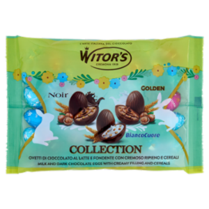Witor's Collection Noir Golden BiancoCuore Ovetti Di Cioccolato Al Latte e Fondente 450 g