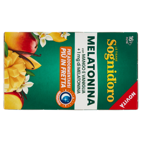 Sognid'oro le Tisane Melatonina con Mango e Vaniglia + 1 mg di Melatonina bustine 16 x 2 g