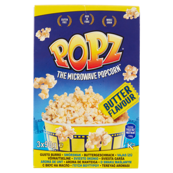 Popz the Microwave Popcorn Gusto Burro 3 x 90 g